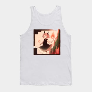 Paper Illustration of Devil Girl Tank Top